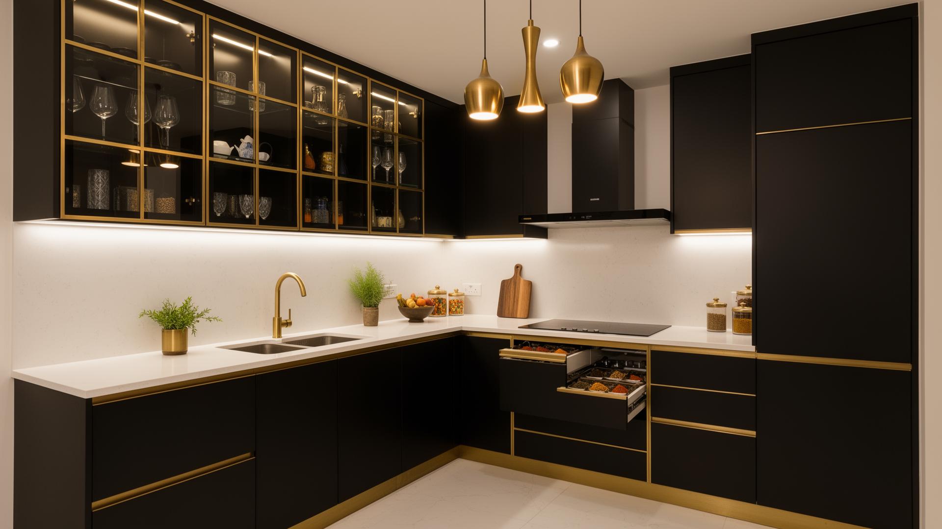 Atelier Noir — Modular Kitchen in Sector 50, Noida, designed by Metaphore Designs Studio